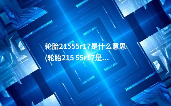 轮胎21555r17是什么意思(轮胎215 55r17是什么意思)